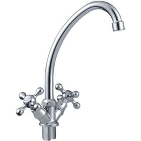 Смеситель для кухни FRAP F4008-2 1/2 керамическая кран-букса, крест, на гайке 513404 (артикул 16613558) – фото 1