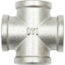Крестовина латунная STI Ду20 (3/4") Ру16 внутренняя резьба никелированная D270-00409 (артикул 20534314) – фото 1