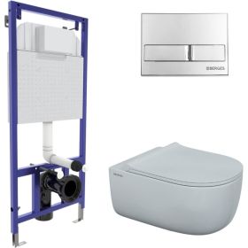Комплект-инсталляция Berges NOVUM кнопка L3, унитаз EGO XL Rimless 043203 (артикул 16496250) – фото 1