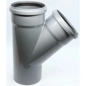 Тройник Flextron D 110 мм 45 градусов, для внутренней канализации 139832 (артикул 25683093) – фото 1