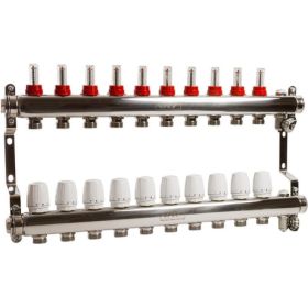 Коллекторная группа VRT 1""х3/4"", евроконус, 10 выходов, c расходомерами 530138 (артикул 16531610) – фото 1