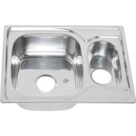 Мойка MELANA 6350S 0,8/180 1,5-я чаша врезная, прямоугольная с сифоном 226 t 10 (артикул 21620788) – фото 1