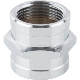 Латунная муфта AV Engineering внутренняя-внутрен��яя 1/2 хром AVE302004 (артикул 22939455) – фото 1
