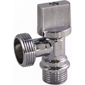 Шаровой угловой кран для бытовых приборов СТМ 1/2х3/4"", ш/ш, c отражателем бабочка, хром CAMV1234 (артикул 16199025) – фото 1