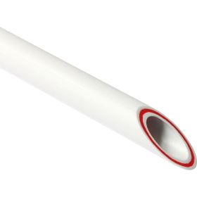 Армированная стекловолокном труба PRO AQUA PP-R RUBIS SDR 7.4 Белая 4 м d-20 мм PA35008P (артикул 15791739) – фото 1