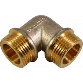 Уголок СТМ с ограничителем,1/2"", штуцер-штуцер CRLMMS12 (артикул 16200191) – фото 1