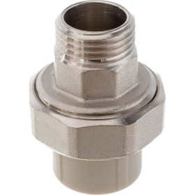 Муфта комбинированная разъемная с наружной резьбой VALFEX PP-R серая, 20 мм х1/2"" 10156015Г 127-0341 (артикул 16226309) – фото 1