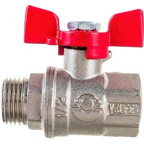 Шаровой кран VALFEX PREMIUM для воды, 1/2"" ВР/НР, бабочка VF.218.NB1.012.PREMIUM (артикул 21146116) – фото 1