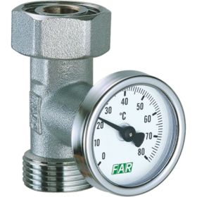 Хромовая вставка FAR 3/4" евроконус с термометром 0-80 С FK 3433 34 (артикул 23241795) – фото 1