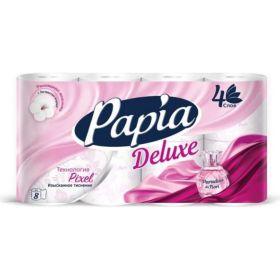 Туалетная бумага PAPIA DELUXE PARADISO FIORI 4 слоя, 8 рулонов 1015031434 (артикул 16097613) – фото 1