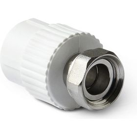 Муфта с накидной гайкой PRO AQUA PP-R белая d-25 мм 1" PA29015b (артикул 15791726) – фото 1