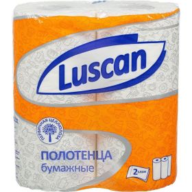 Бумажные полотенца Luscan 2 слоя, белые, 2 рулона по 17 метров 1130764 (артикул 17607534) – фото 1