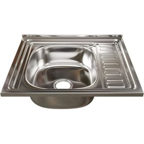 Мойка mixline 50х60х16 см, 0.6, левый выпуск 3 1/2, с сифоном 538192 (артикул 16615832) – фото 1