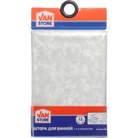 Штора для ванной с 3D эффектом Vanstore Галька 180х180 620-50 (артикул 15968523) – фото 1