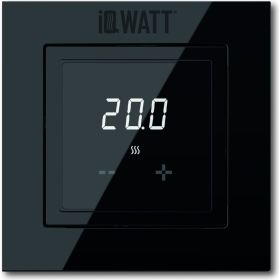 Терморегулятор для теплого пола IQWATT IQ THERMOSTAT D с сенсорными кнопками, не программируемый, черный 417 (артикул 25535427) – фото 1