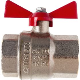 Шаровый кран ECO 3/4 вр/вр ручка бабочка Kalde 0KV4001 (артикул 22641765) – фото 1
