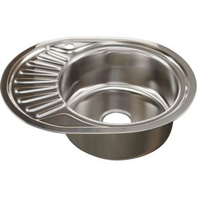 Мойка mixline овальная, 45х57х16 см, 0.6, правый выпуск 3 1/2, с сифоном 528191 (артикул 16616096) – фото 1