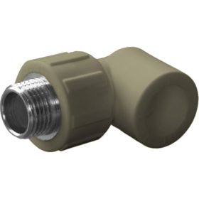 Угольник комбинированный ПОЛИТЭК 20x3/4 нар. р. PPRC (СЕРЫЕ) 9410002034С (артикул 24344619) – фото 1