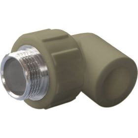 Угольник комбинированный ПОЛИТЭК 20x1/2 нар. р. PPRC (СЕРЫЕ) 9410002012С (артикул 24344655) – фото 1
