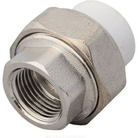 Комбинированная муфта VALFEX PP-R белая, разъем 20х1 дюйма ВР 10155125 127-0210 (артикул 16164289) – фото 1