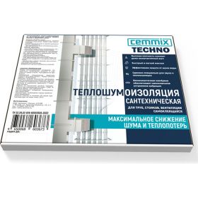 Самоклеющаяся тепло-шумоизоляци CEMMIX techno сантехническая, строительная, 500x600x4 мм 85301958 (артикул 24376959) – фото 1