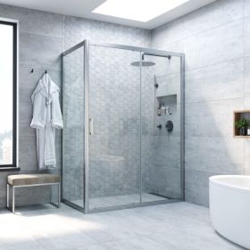Vegas-Glass Душевой уголок профиль матовый хром стекло прозрачное ZP+ZPV NOVO 100*80 07 01 (артикул 18406573) – фото 1