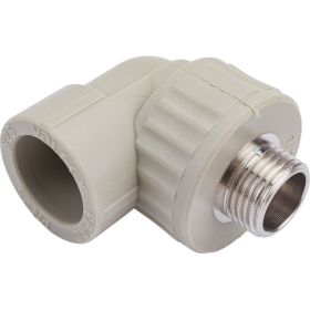 Угольник комбинированный с наружной резьбой VALFEX PP-R серый, 25 мм х1/2"", 90 градусов 10126125Г 127-0492 (артикул 16226146) – фото 1