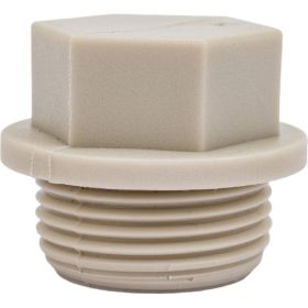 Заглушка-пробка VALFEX PP-R, серая, Дн25х3/4"" НР 10163025Г 127-0325 (артикул 16230878) – фото 1