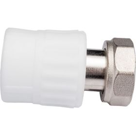 Комбинированная муфта VALFEX PP-R белая 20х3/4 дюйма, с накидной гайкой 10139120 127-0259 (артикул 16164363) – фото 1