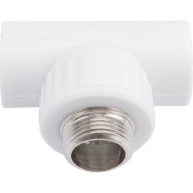 Комбинированный тройник VALFEX PP-R белый, 25х3/4 дюйма НР 10128025 127-0526 (артикул 16164182) – фото 1