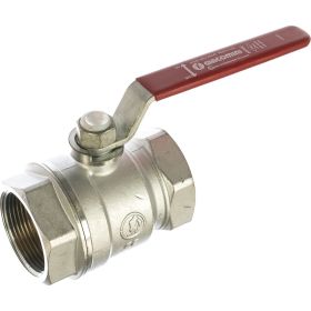 Шаровой кран Giacomini R250D 1 1/2"", внутренняя/внутренняя, ручка-рычаг красный, хромированный R250X007 (артикул 16161468) – фото 1