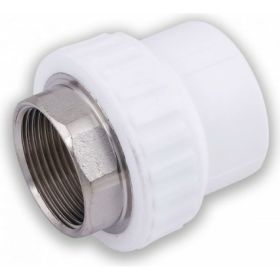 Комбинированная муфта VALFEX PP-R белая, под ключ, 40х1 1/4 дюйма ВР 10134040 127-0245 (артикул 16164335) – фото 1