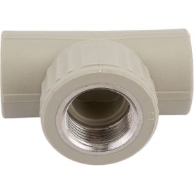 Тройник VALFEX PP-R серый комбинированный Дн 25х3/4 ВР 10127025Г 127-1095 (артикул 16367871) – фото 1