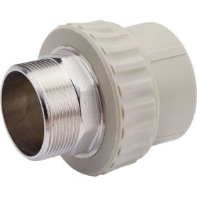 Муфта комбинированная под ключ с наружной резьбой VALFEX PP-R серая, 63 мм х2"" 10135063Г 127-0373 (артикул 16226246) – фото 1