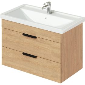 Тумба с раковиной IKA Alta 80 подвесная 815x455x540 Дуб каменный 4657784358009 (артикул 25234659) – фото 1