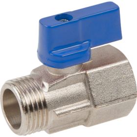 Шаровой кран AV Engineering Mini 1/2"" с внутренней-наружной резьбой, синяя ручка AVE13712B (артикул 22224189) – фото 1