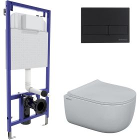 Комплект инсталляция Berges NOVUM, кнопка L5, унитаз EGO Rimless 047215 (артикул 16496256) – фото 1