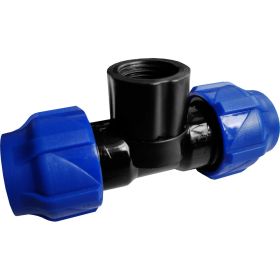 Компрессионный переходной тройник VALFEX ПНД, с внутренней резьбой, 50-1/2""-50 1210015001250 (артикул 20764827) – фото 1