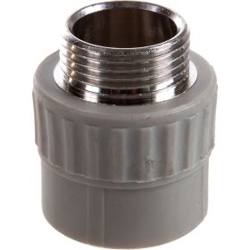 Муфта комбинированная с наружной резьбой VALFEX PP-R серая, 32 мм х1"" 10130032Г 127-0364 (артикул 16226145) – фото 1