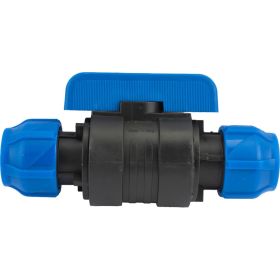 Шаровой кран VALFEX ПНД компрессионный цанга - цанга разборный 25x25 121001232525 (артикул 20764521) – фото 1