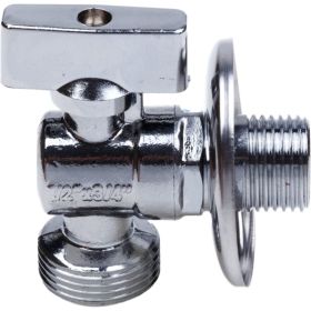 Шаровой кран AQUALINK угловой, с удлиненной резьбой 1/2 нар-3/4 нар Cr B 3970 (артикул 17359608) – фото 1