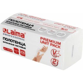 Бумажные полотенца LAIMA Premium Unit Pack 1 пачка, 200 листов, система H3, 2-слойные, 21x21.6 см, V-сложение 112140 (артикул 23894961) – фото 1