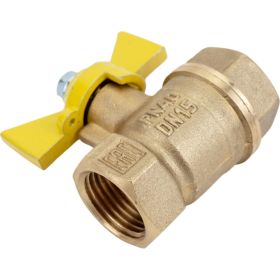 Шаровой кран для газа VALFEX 1/2"" ВР/ВР ручка-бабочка, латунный 11Б27фтМ VF.277.LB3.012.Bir (артикул 23242881) – фото 1