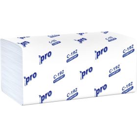 Бумажное полотенце Protissue листовое 1-сл., 250 лист/уп, 210x230 мм, v-сложения белое Г-С192 (артикул 23968305) – фото 1