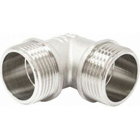 Угольник STI латунный Ду25 (1") Ру16 НР/НР никелированный D270-05013 (артикул 22002640) – фото 1