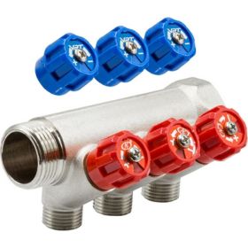 Коллектор VRT 1""x1/2"", с регулировочными вентилями, 3 выхода 524074 (артикул 16531911) – фото 1