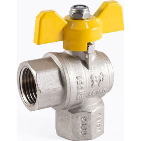 Шаровой угловой кран для газа PROFACTOR PF GAS ручка бабочка, в/в 1/2 дюйма PF GBV 333A (артикул 19797718) – фото 1