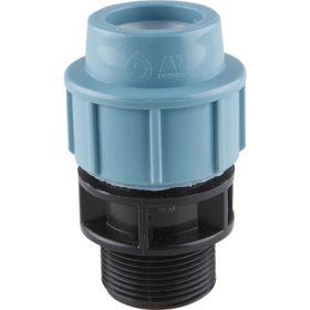 Муфта ПНД компрессионная с наружной резьбой (20 ммx3/4") AV Engineering AVE1062034 (артикул 22938417) – фото 1