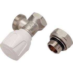 Ручной терморегулирующий клапан STOUT Svr-2102-100015 угловой 1/2" (с дополнительным уплотнением) RG008VL0HJS7HS (артикул 26456579) – фото 1