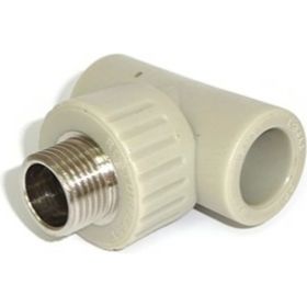 Тройник RTP комбинированный, наружная резьба PN25 D32х1/2"", серая 11000 (артикул 16498015) – фото 1